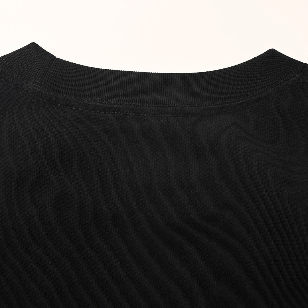 Prada Striped Panel T-Shirt with Triangle Logo