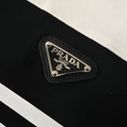 Prada Striped Panel T-Shirt with Triangle Logo