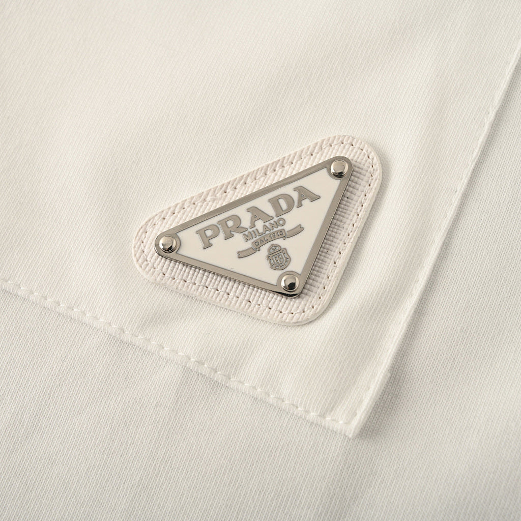 Prada Printed Pocket T-Shirt with Triangle Logo
