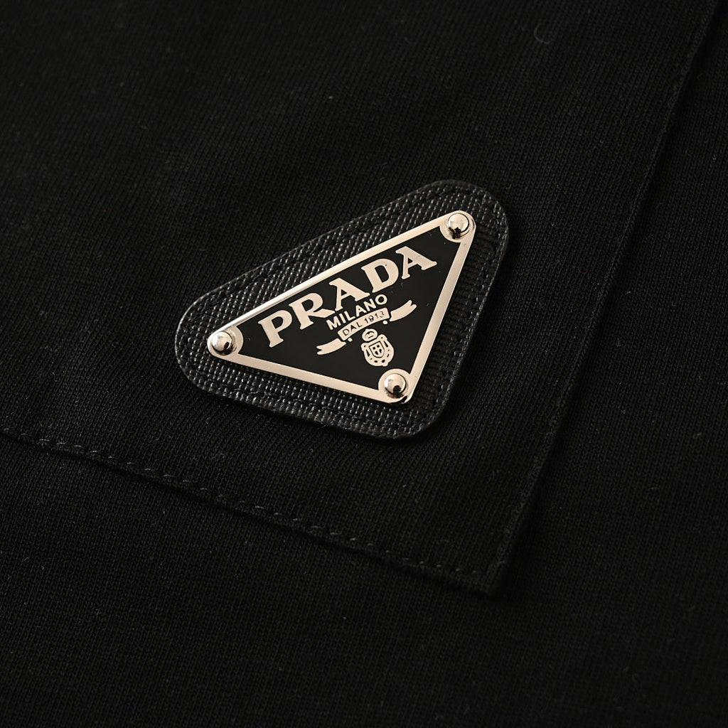 Prada Printed Pocket T-Shirt with Triangle Logo