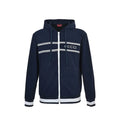 Gucci Navy Full-Zip Stripe Chest Wordmark Embroidered Hoodie