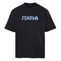 Fendi Roma Floral Embroidered Logo T-Shirt — Black