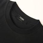 Fendi Roma Floral Embroidered Logo T-Shirt — Black