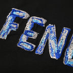 Fendi Roma Floral Embroidered Logo T-Shirt — Black