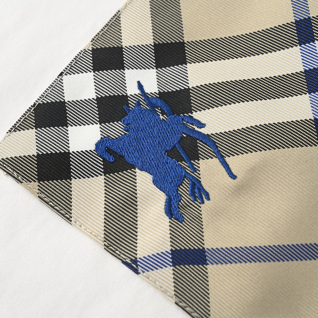 Burberry Short-Sleeve T-Shirt with Pocket & Equestrian Knight Embroidery