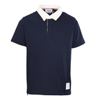 Thom Browne Contrast Collar Rugby Polo Shirt – Navy