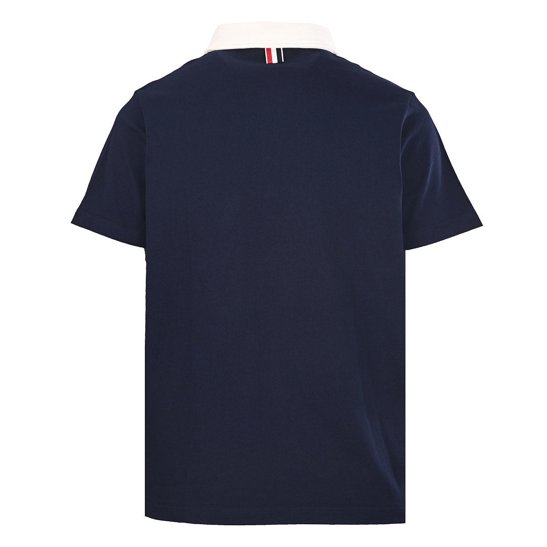 Thom Browne Contrast Collar Rugby Polo Shirt – Navy