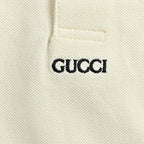 Gucci 2026 Striped Collar Piqué Polo — Ivory | Made in Italy