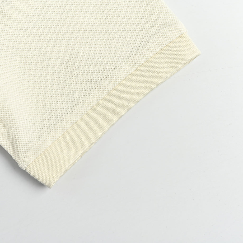 Gucci 2026 Striped Collar Piqué Polo — Ivory | Made in Italy