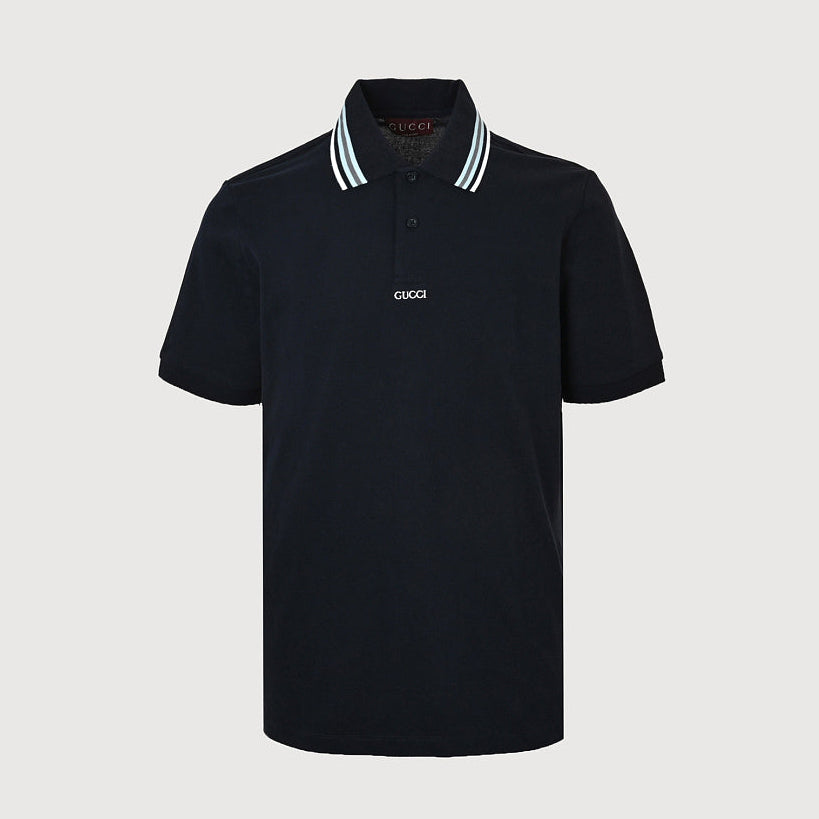 Gucci 2026 Striped Collar Piqué Polo — Ivory | Made in Italy