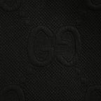 Gucci Black Heavyweight Hooded Full-Zip Jacket with Shoulder Heritage Stripe