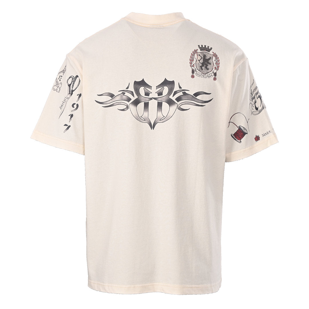 Balenciaga Tattoo-Print T-Shirt