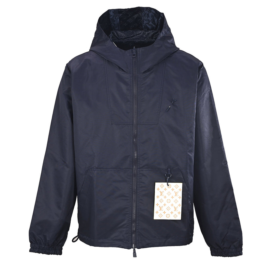 Louis Vuitton Hooded Nylon Windbreaker Jacket — Navy