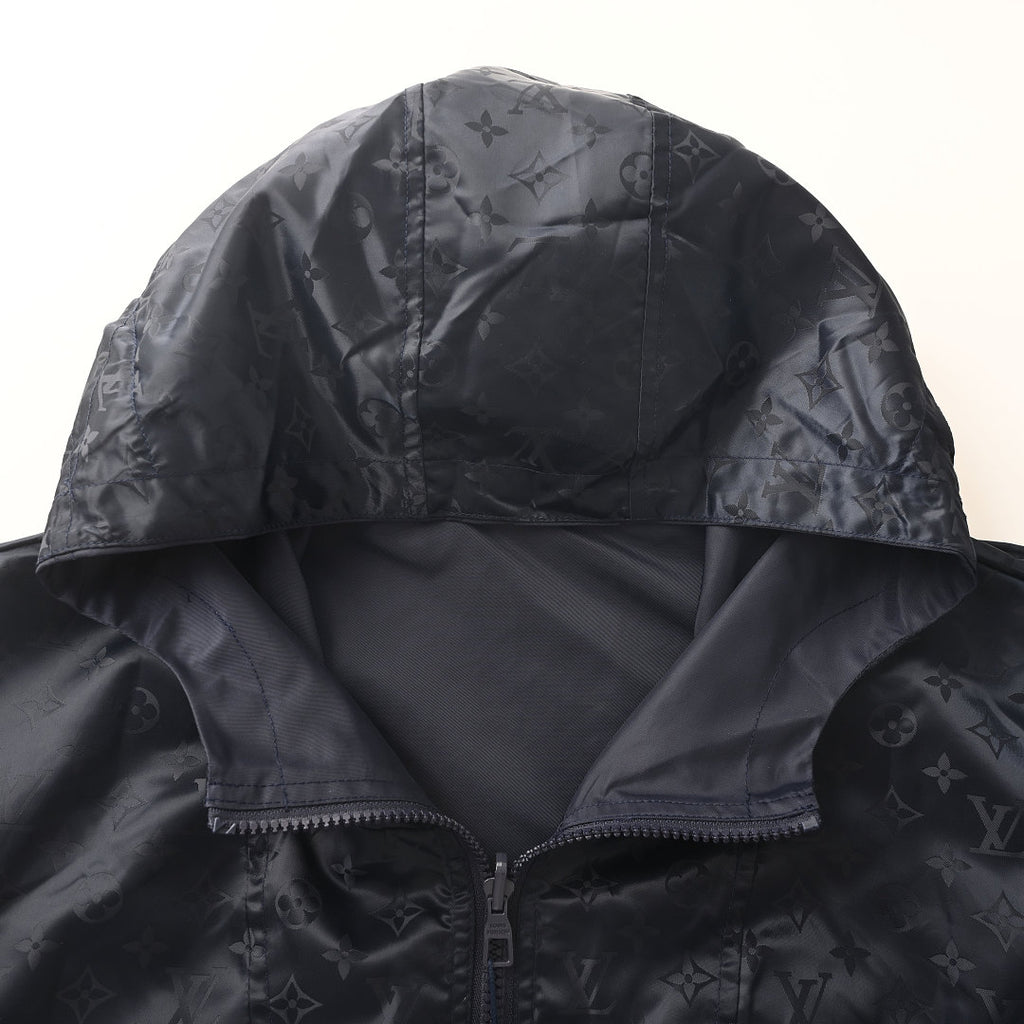 Louis Vuitton Hooded Nylon Windbreaker Jacket — Navy