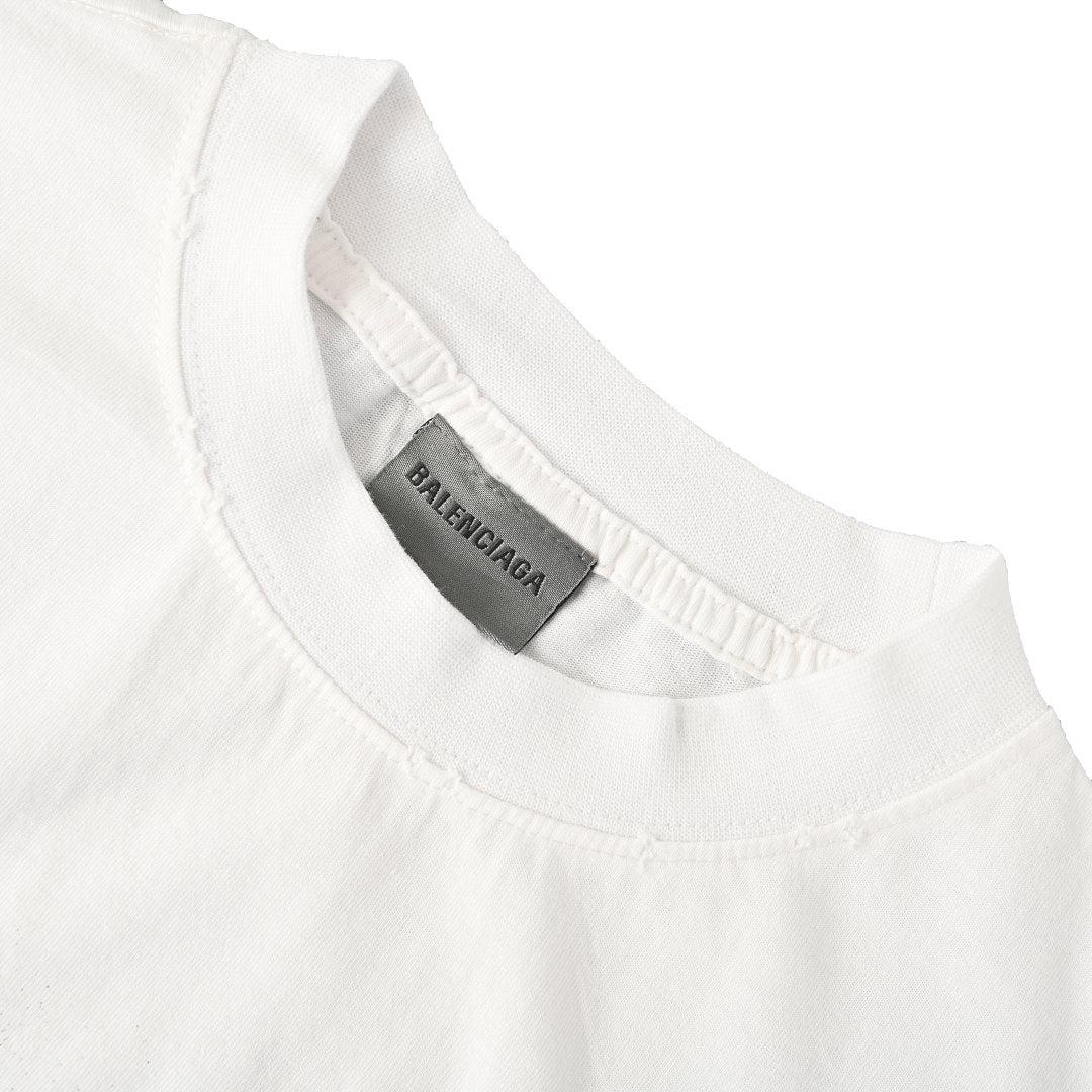 Balenciaga Green Tape Graffiti T-Shirt – White