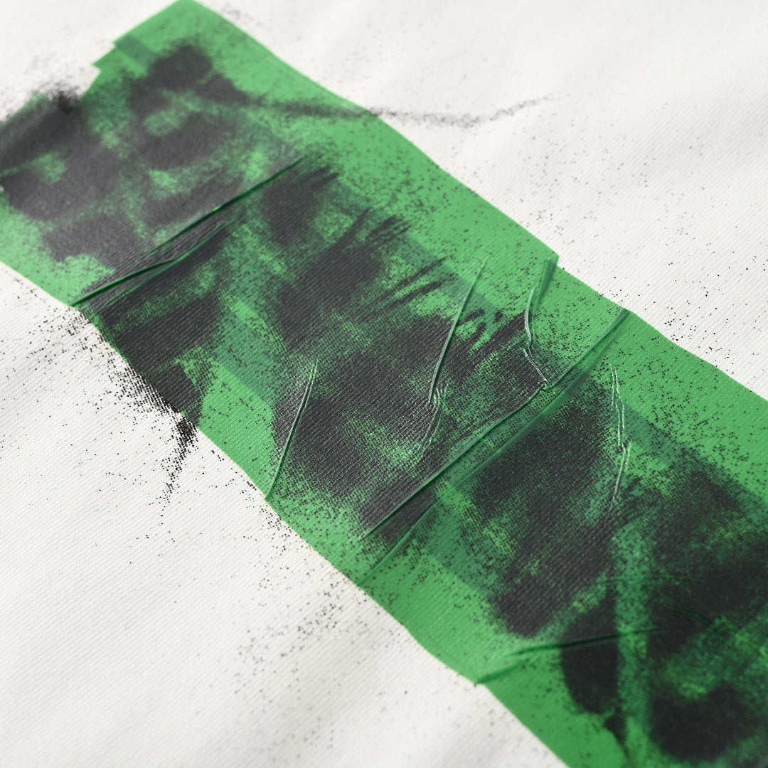 Balenciaga Green Tape Graffiti T-Shirt – White