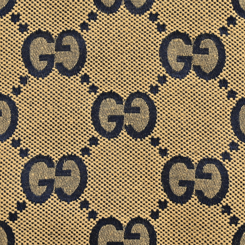 Gucci Camel All-Over Monogram Harrington Jacket with Ribbed Cuffs
