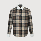 LOUIS VUITTON Monogram Plaid Shirt with Contrast Collar