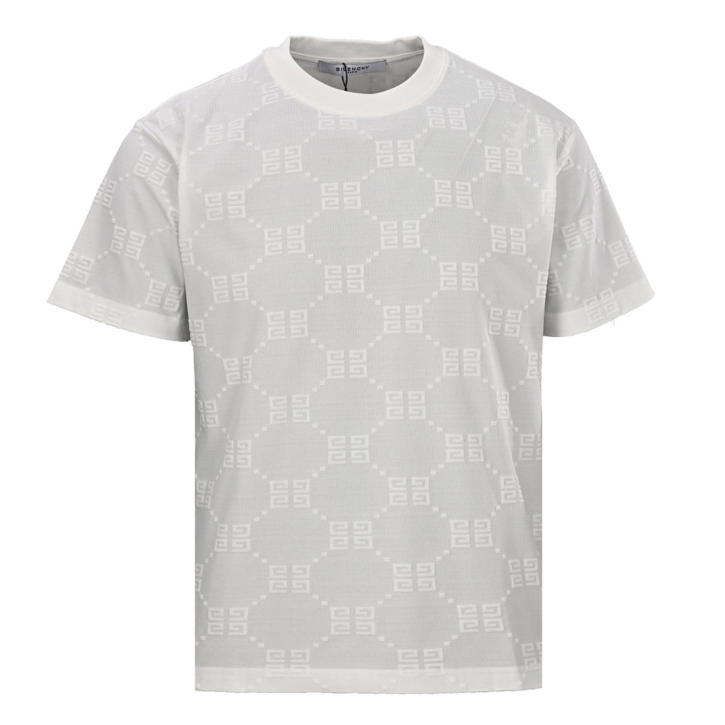 Givenchy All-Over 4G Monogram Tonal Oversized T-Shirt – Light Grey