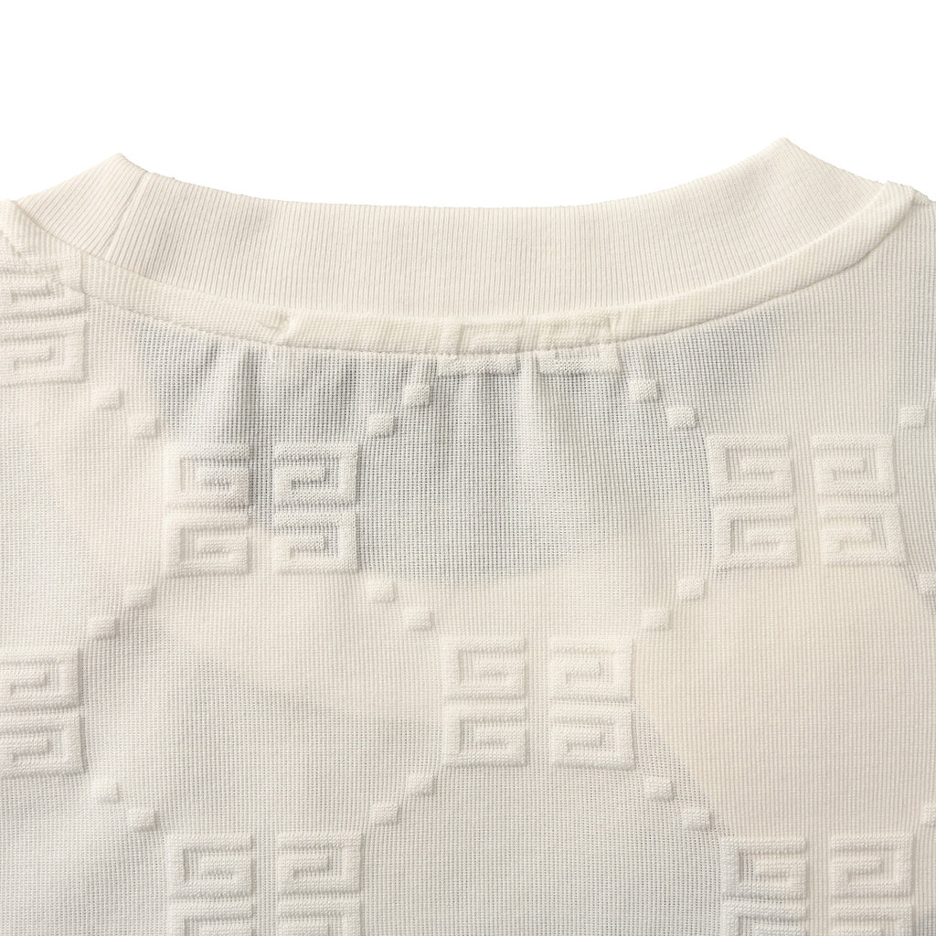 Givenchy All-Over 4G Monogram Tonal Oversized T-Shirt – Light Grey