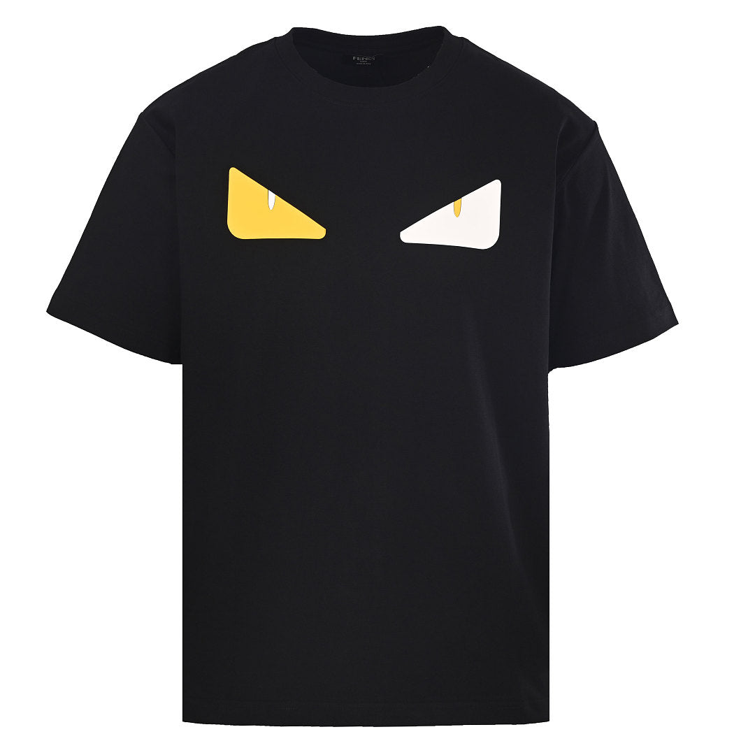 Fendi Roma Bag Bugs Eyes Oversized Print T-Shirt — Black