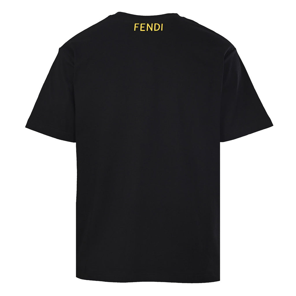 Fendi Roma Bag Bugs Eyes Oversized Print T-Shirt — Black