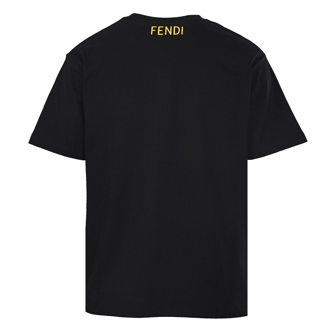 Fendi Roma Bag Bugs Eyes Oversized Print T-Shirt — Black