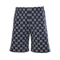 Gucci GG Monogram Print Web Stripe Shorts – Navy