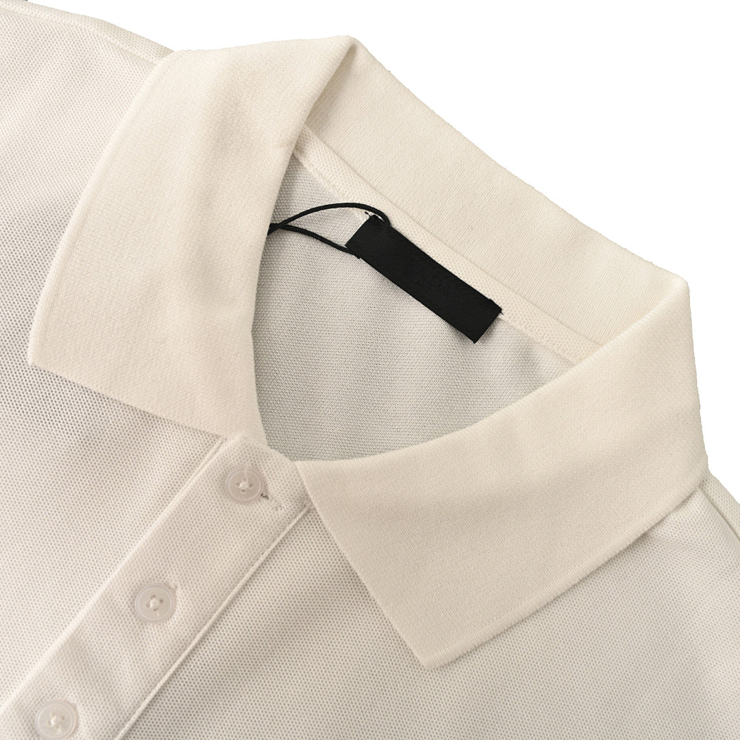 Prada Metal Triangle Logo Polo Shirt