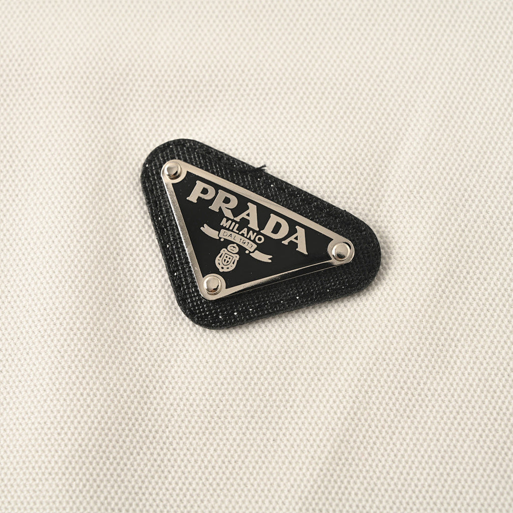 Prada Metal Triangle Logo Polo Shirt