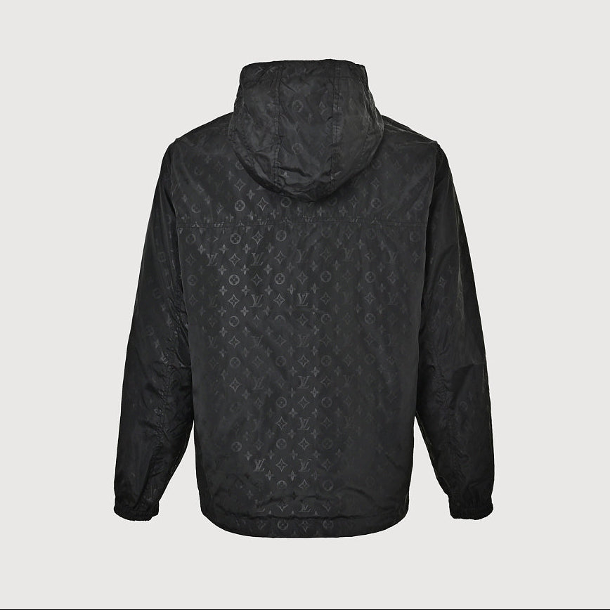 LOUIS VUITTON Monogram Eclipse Hooded Windbreaker Black