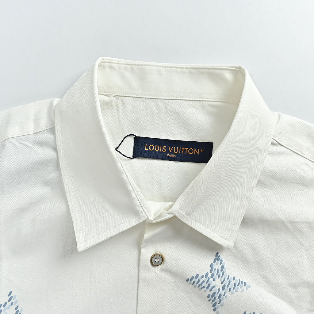 LOUIS VUITTON Ivory Dotted Monogram Button-Up Shirt