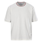 Thom Browne RWB Tipped Crew Neck Relaxed T-Shirt – White
