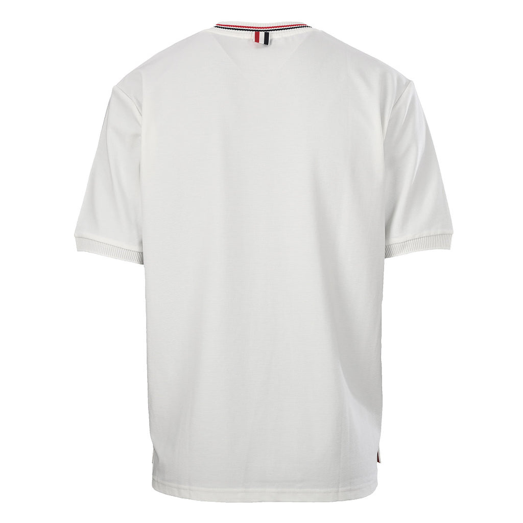 Thom Browne RWB Tipped Crew Neck Relaxed T-Shirt – White