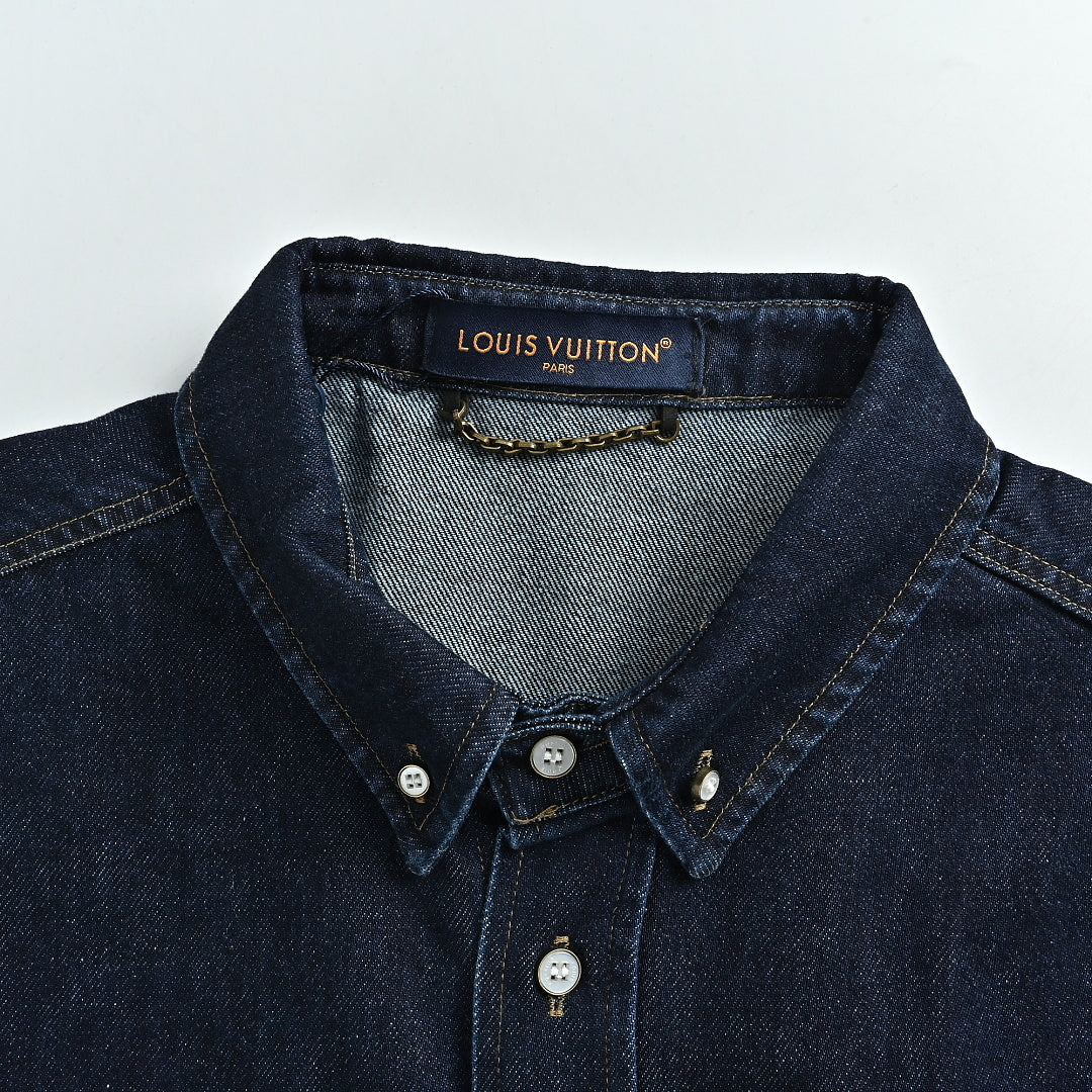 LOUIS VUITTON Dark Indigo Denim Button-Down Shirt