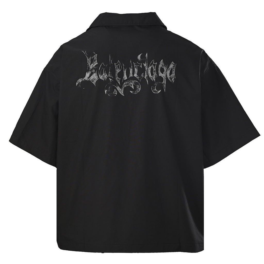 Balenciaga Script Logo Short-Sleeve Shirt – Black