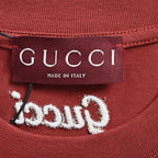 Gucci 2026 Dual-Logo Embroidered T-Shirt — Burgundy | Made in Italy