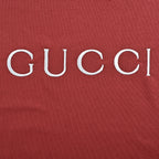 Gucci 2026 Dual-Logo Embroidered T-Shirt — Burgundy | Made in Italy