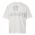 Balenciaga Silver Raised Tape Logo T-Shirt – White