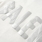 Balenciaga Silver Raised Tape Logo T-Shirt – White