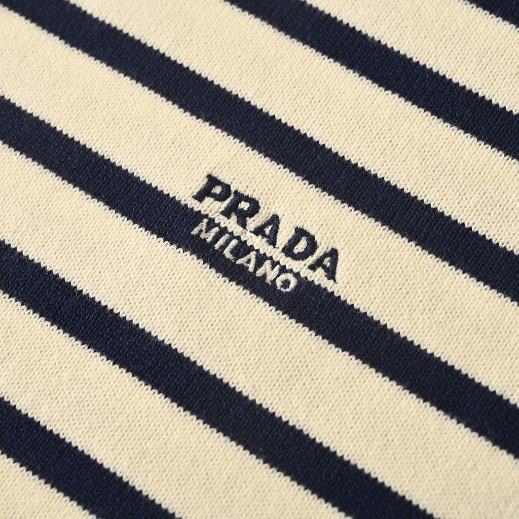 PRADA Inverted Triangle Logo Embroidered T-Shirt