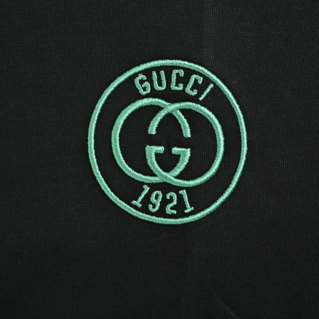 Gucci 2026 GG 1921 Crest Embroidered T-Shirt — Black | Made in Italy