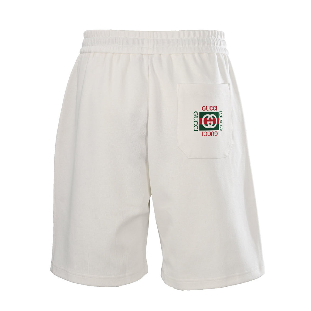 Gucci Crest Emblem Cotton Fleece Shorts – Off-White