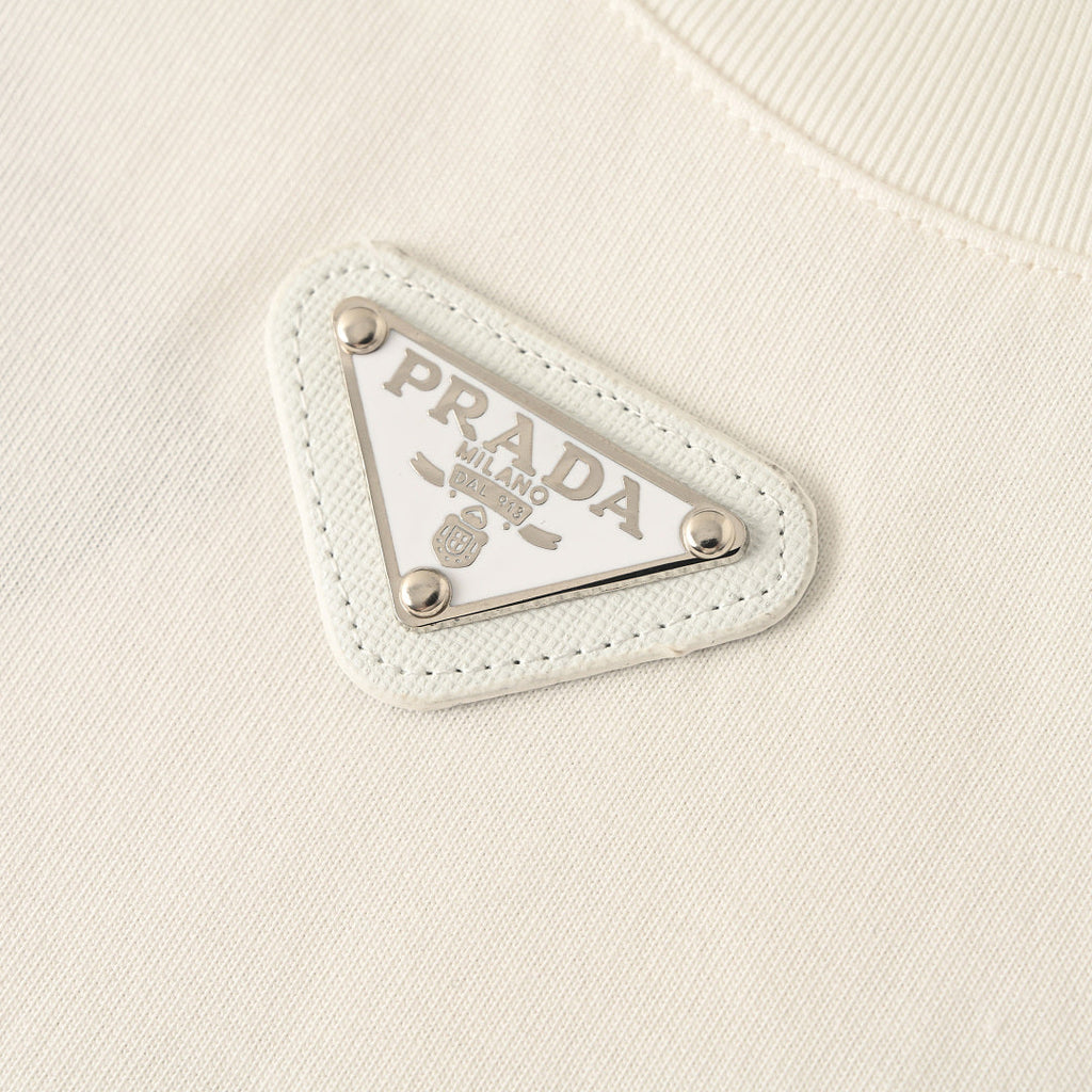 Prada T-Shirt with Under-Collar Triangle Logo
