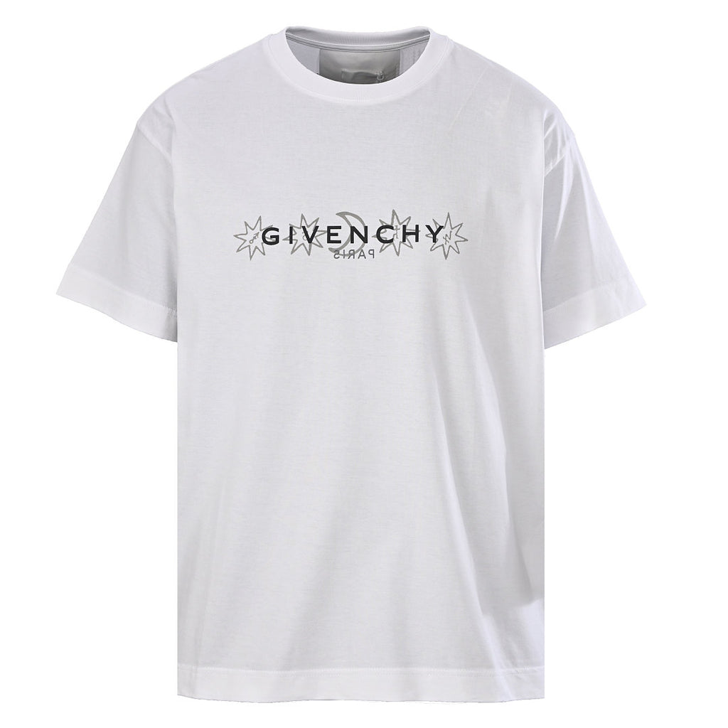 Givenchy Paris Star & Moon Logo Oversized T-Shirt – White
