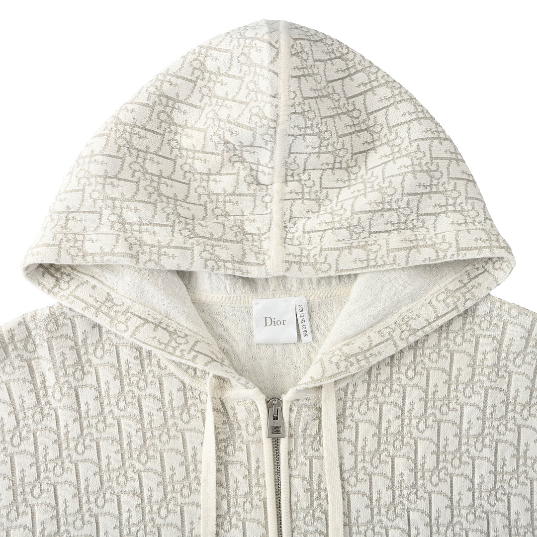 Dior Oblique All-Over Jacquard Zip-Up Hoodie