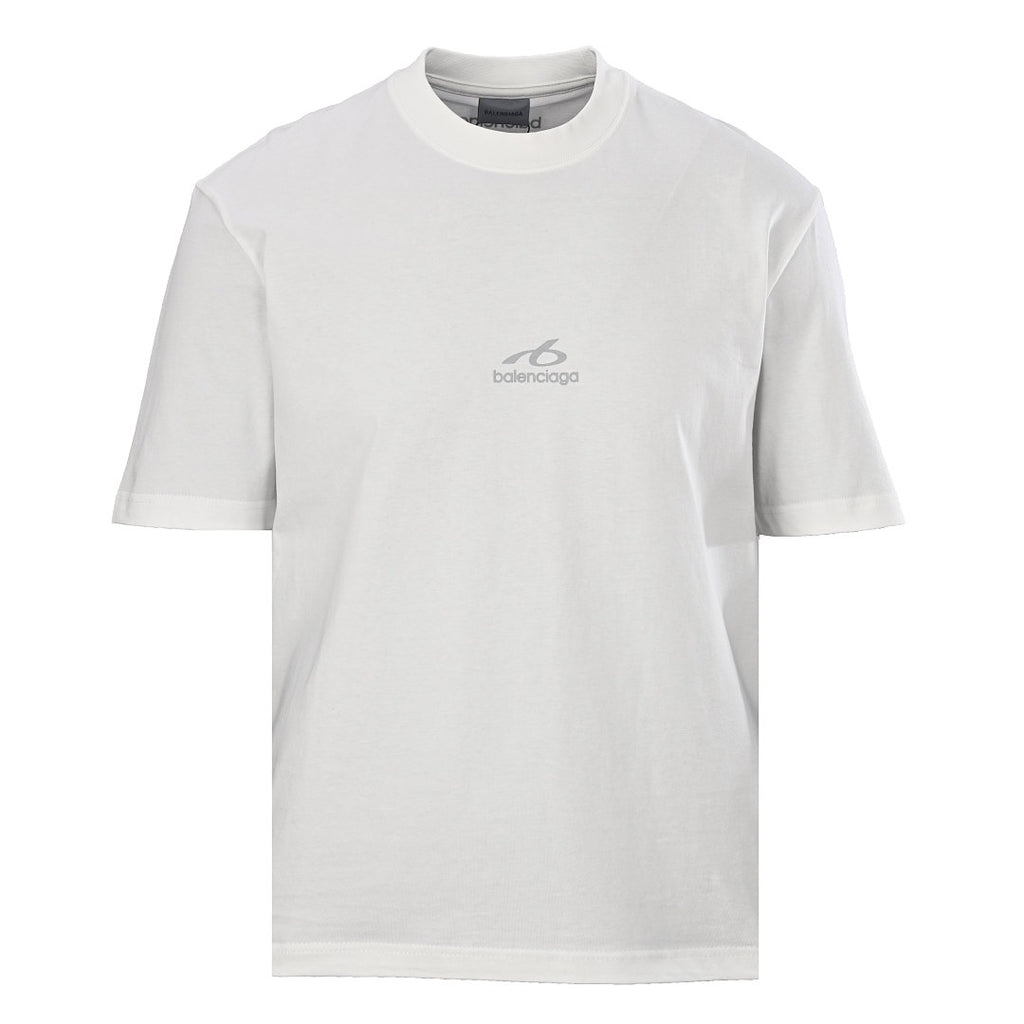 Balenciaga Reflective Sporty B Logo T-Shirt – White