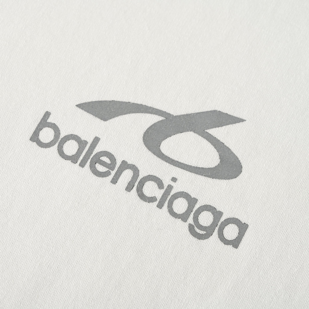 Balenciaga Reflective Sporty B Logo T-Shirt – White