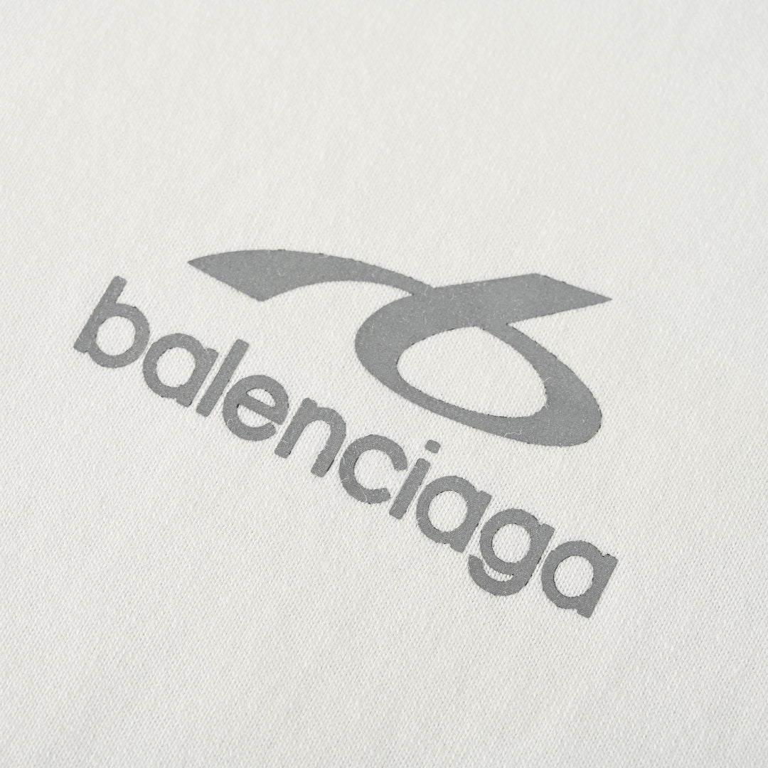 Balenciaga Reflective Sporty B Logo T-Shirt – White
