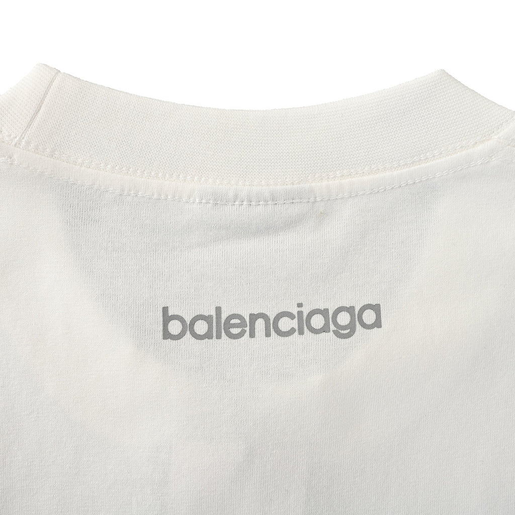 Balenciaga Reflective Sporty B Logo T-Shirt – White